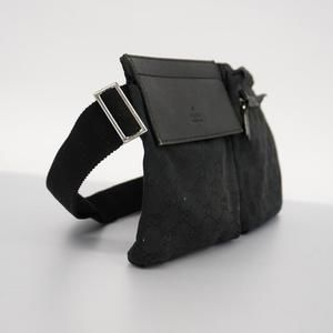 Gucci Bag Hardware Waist Black GG Canvas Silver